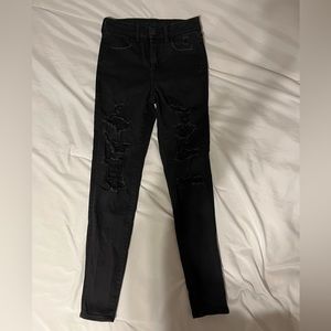 American Eagle Black Distressed Jeans